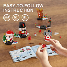 Christmas Gift Building Blocks Set Santa Claus Reindeer Bricks Toys Decoration - £28.39 GBP