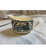 Currier and Ives Royal Blue China Creamer with Handle - £5.03 GBP