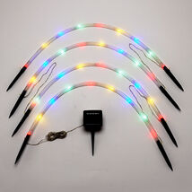 4Pc Solar LED Arches Garden Pathway Stake Lights 8 Lighting Modes White ... - $29.53