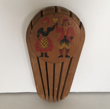 vintage knife holder wood wall mount Yugoslavia peasant design shabby ch... - $343.17 MXN