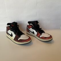Michael Air Jordan 1 Mid Men's Size 9.5 White/Gym Red-Black Jumpman DV95... - $48.25