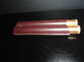 Cigar Classics Travel Humidor Twin Tube Alum with Brown Leather Holding Tube image 2