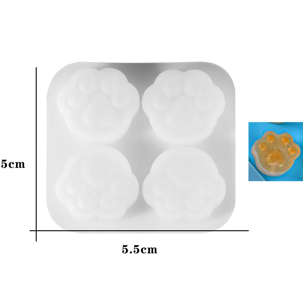 Cat Paw Silicone Mold Keychain Pendants Epoxy Resin Mould for DIY -Style 02 - $2.48