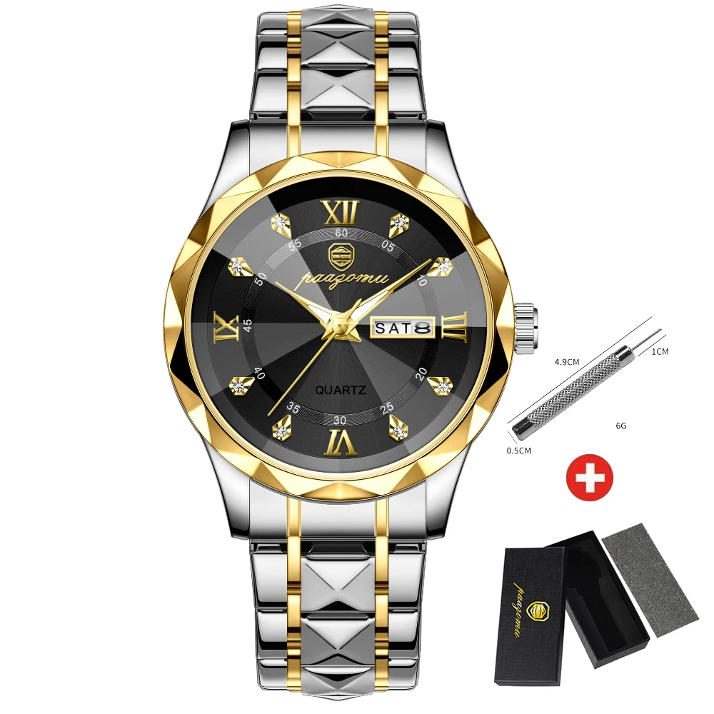 Mens Sports Watches for Men Luxury Stainless Steel Quartz Wrist Watch Ca... - $34.84