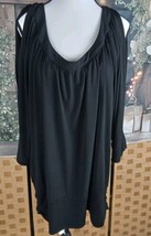 Torrid Blouse Size 1X Black Cold Shoulders 3/4 Sleeve - £10.08 GBP