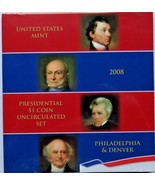 AMERICAN PRESIDENTIAL $1 P &amp; D 2008 SET STILL WRAP IN PLASTIC MINT UNC C... - $1,041.95 MXN