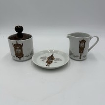 Mitterteich Porzellan Porcelain Antique Clocks Sugar and Creamer Saucer - $67.50