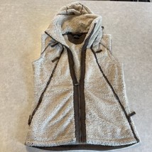 Kuhl Womens Sleeveless Faux Fur Furry Vest Size S Tan Brown Full Zip Up Hooded - $23.38