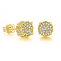 Yang hip hop stud earrings luxury for men gold color punk jewelry iced out zircon retro thumb200