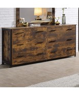 Rustic Oak &amp; Black 6-Drawer Dresser - $545.99