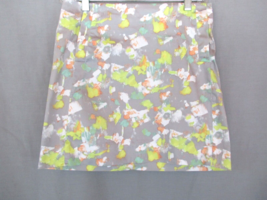 J. Crew skirt mini pencil Size 0 (Zero) gray yellow print unlined stretc... - $14.65