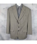 Vintage ISSIMO Mens 40R Gray Windowpane Wool Blazer Sport Coat Suit Jacket - $27.73