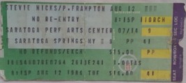 STEVIE NICKS / PETER FRAMPTON - VINTAGE AUG 12, 1986 CONCERT TICKET STUB 4 - $10.00