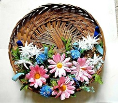 13&quot; Wicker Tray with Flowers - £15.79 GBP