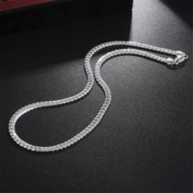 6mm Flat 20 Inch Chain Necklace Sterling Silver - £10.57 GBP