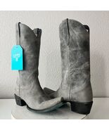 Lane EMMA JANE Gray Cowboy Boots Leather Western Tall Snip Toe Size 9.5 - $168.30
