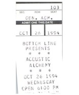 Vintage Acoustic Alchemy Ticket Stub October 26 1994 The Bottom Line New... - £19.41 GBP