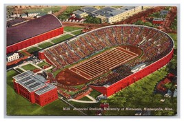 Memorial Stadium University Of Minnesota Minneapolis MN UNP Linen Postcard M20 - £3.58 GBP