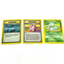 Pokemon Card Lot Vintage Set Bulbasaur Trainers Clefairy Doll and Energy Removal - £14.77 GBP