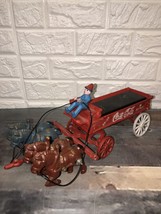 Vintage Heavy Cast Iron 4 Horse Drawn Coca-Cola Wagon - $67.31