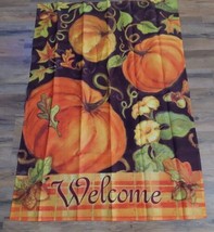 Welcome Autumn Pumpkins 28x40 Garden House Flag Decoration Yard Door - $18.53