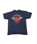 VTG 90s Harley Davidson Love Ride 8 MDA Tshirt Navy Blue Winged Heart Bi... - £31.10 GBP