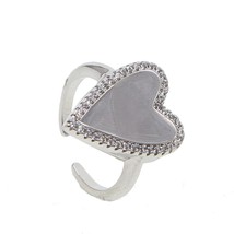 big heart ring 2021 fashion women valentines gift daily gold silver color cz hea - £11.83 GBP