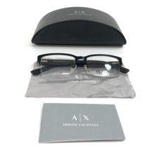 Armani Exchange Eyeglasses Frames AX1014 6063 Black Rectangle Half Rim 53-17-145 - $49.49