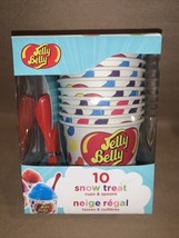 Jelly Belly Snow Treat Cups And Spoons 10 Pack 6 Oz New - £4.74 GBP