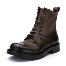 Vintage Handmade Footwear High Top Men Army Shoes Genuine Leather Winter Boots 1 - £164.78 GBP