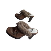 Report Women&#39;s Size 8 Vikki Fur Trim Leather Mule - £18.49 GBP