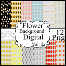 Flower Background Vol. 2-Digital Clipart - £0.99 GBP