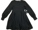 Lulus Vestido Mujer Pequeño Negro Cottagecore Ajustado y con Vuelo Manga... - $46.38