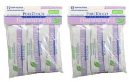 Individual Flushable Moist Feminine Wipes, Single-Use 12-ct - Puretouch ... - €3,42 EUR
