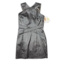 NEW (Deadstock) Jessica McClintock Metallic Cocktail Mini Dress Silver -... - $58.05