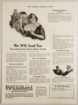 1920 Print Ad Pepsodent Toothpaste Happy Couple Admire Teeth Chicago,Ill... - £11.99 GBP