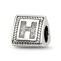 Silver Reflections Letter H Triangle Block Bead QRS1429H - $39.80