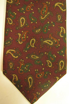 NEW Brooks Brothers Burgundy With Big Paisley in Green Gold Silk Tie Made n USA - £26.87 GBP