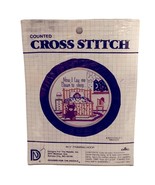 Vintage Counted Cross Stitch Kit Childs Prayer 5&quot; Framing Loop Never Ope... - $210.46 MXN