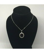 14K White Gold Necklace With An Onyx &amp; Diamond Pendant (Free Worldwide S... - £301.82 GBP