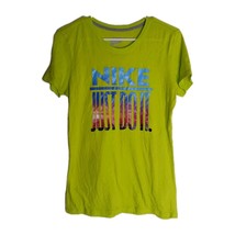 Nike Lime Green Just Do It Short Sleeve Tshirt Women&#39;s Size M - $174.82 MXN