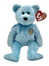 Ty Beanie Baby Decade Bear Blue 10 Year Anniversary Collectible Retired ... - $9.46
