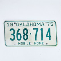 1975 United States Oklahoma Base Mobile Home License Plate 368-714 - £14.78 GBP