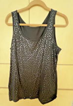 DKNY Black Jersey Tank Top With Sequins (L) - $26.18