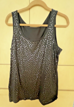 DKNY Black Jersey Tank Top With Sequins (L) - £19.82 GBP