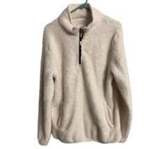 Goodfellow Quarter Zip Womens M  Thick Fleece Pullover Cream - £12.32 GBP