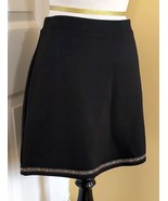 EXPRESS World Brand Black Stretch Mini Skirt w/ Multi-Color Metallic Hem... - $273.31 MXN