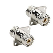 2Pcs Rf Coaxial Coax Adapter Uhf Female To Female So-239 So239 With Panel - $12.99