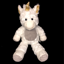 Rattle Unicorn Plush White Gold Sparkle Spark Create Imagine Stuffed Animal 16&quot; - £25.16 GBP