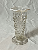 Vintage Anchor Hocking Crystal Moonstone Hobnail Opalescent Bud Vase - 5.5&quot; - £6.25 GBP